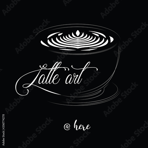 Stripe line hand drawn a cup of coffee.