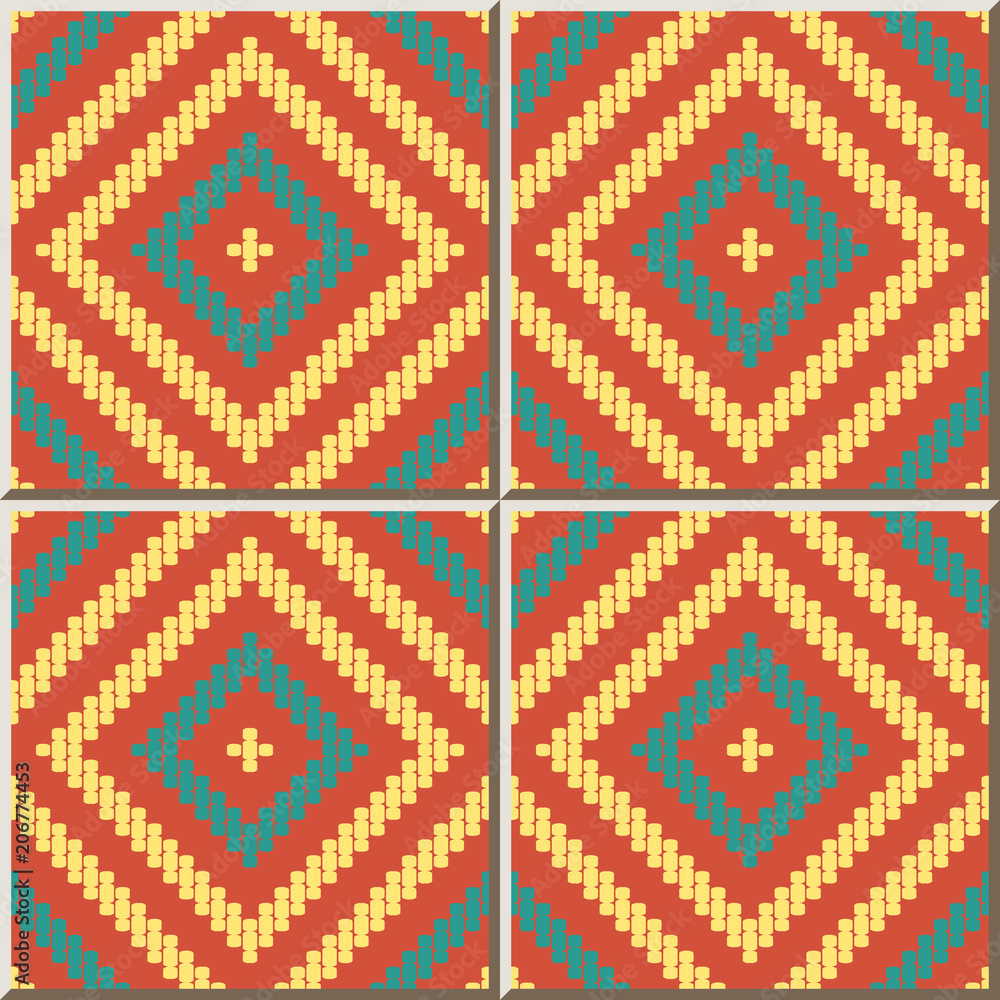 Ceramic tile pattern Curve Cross Line Check Square Geometry Frame Line