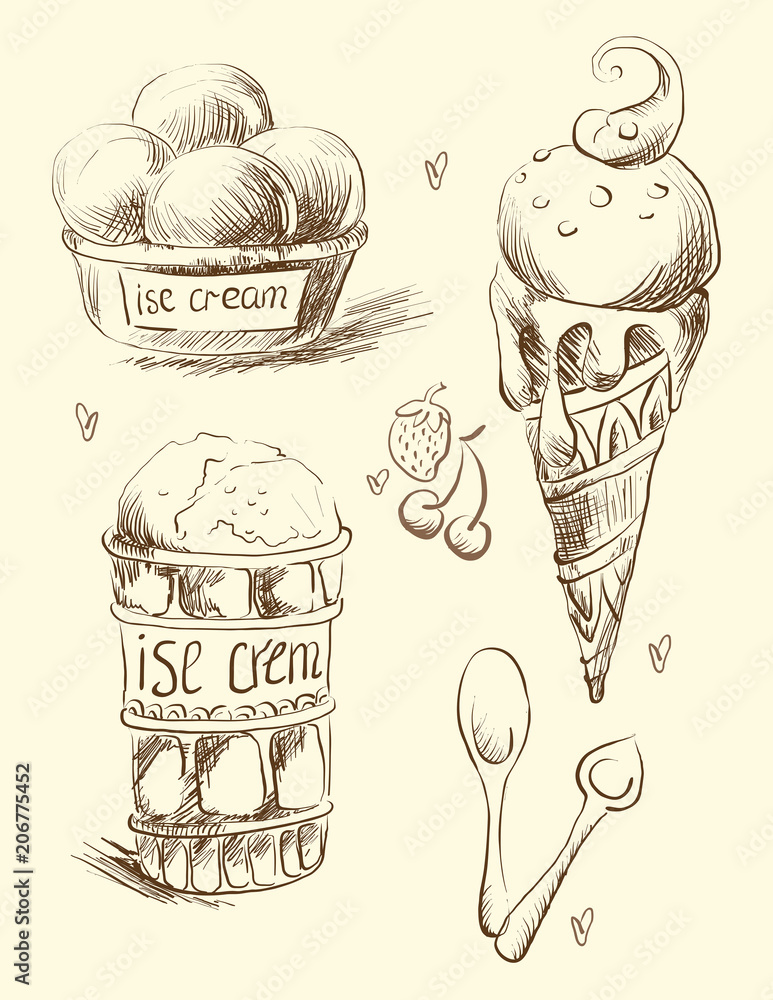 Ice Cream Cup Outline Photos and Images & Pictures | Shutterstock-anthinhphatland.vn