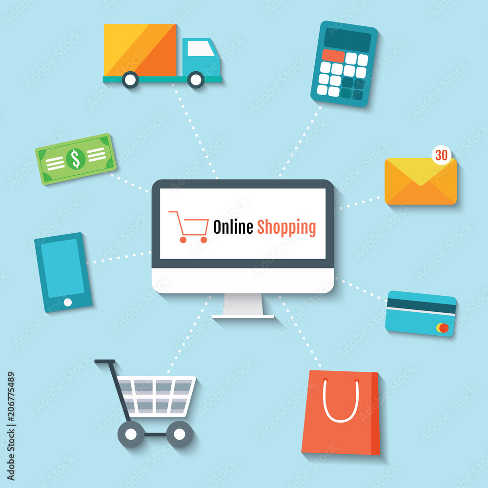 Online shopping concept vector EPS10 Online shopping concept vector EPS10