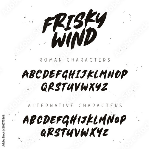 Brush painted letters. Lettering