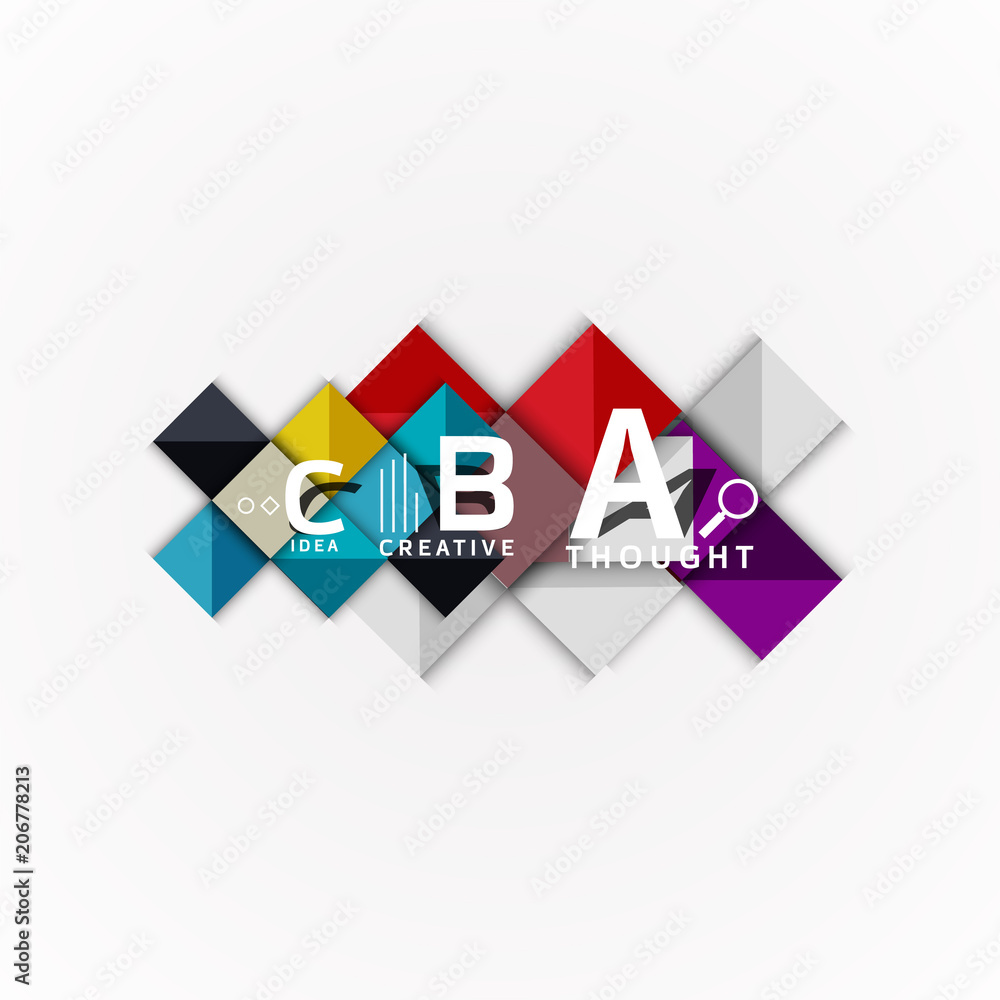 Abstract geometric option infographic banners, a b c steps process Abstract geometric option infographic banners, a b c steps process