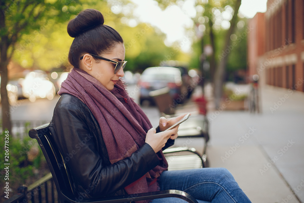 beautiful young girl with phone beautiful young girl with phone