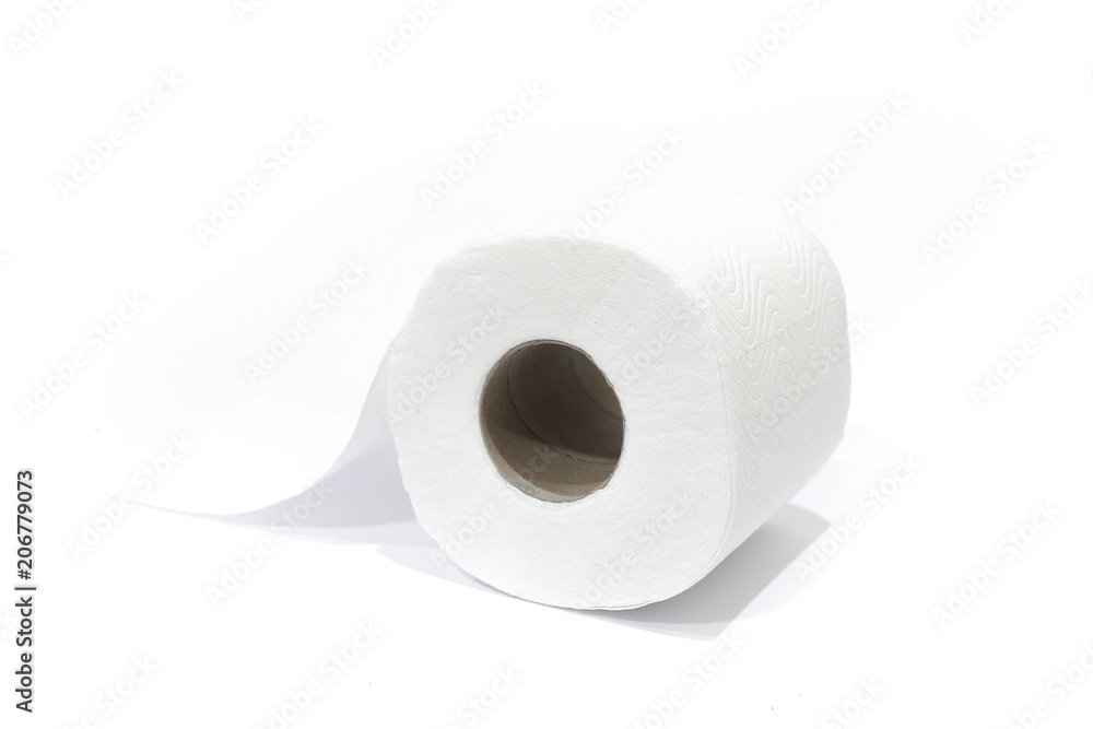 Roll of toilet paper on white background Roll of toilet paper on white background