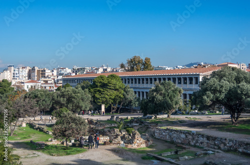 Stoa of Attalos, ancient Agora in Athens, Greece