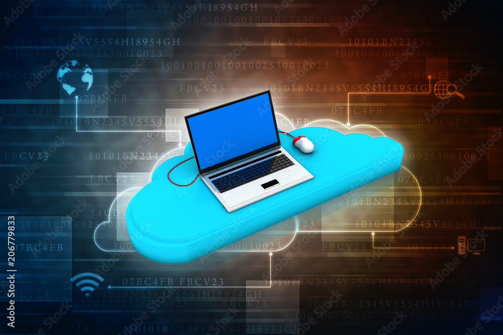 3d rendering Cloud online storage icons with laptop
3d rendering Cloud online storage icons with laptop