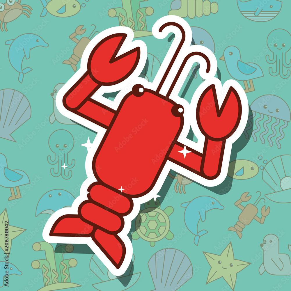 lobster sea life cartoon background vector illustration lobster sea life cartoon background vector illustration