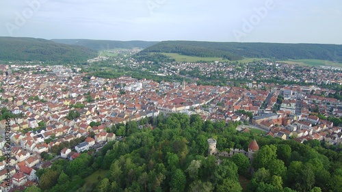Rine Honberg in Tuttlingen in Süddeutschland in Europa aufgenommen mit einer Drone