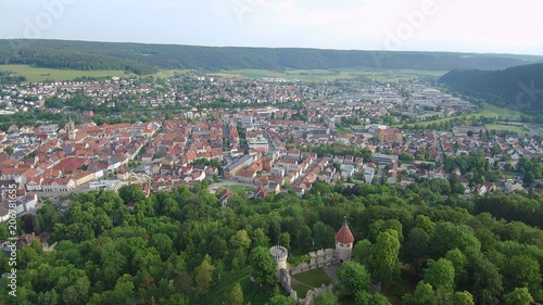 Rine Honberg in Tuttlingen in Süddeutschland in Europa aufgenommen mit einer Drone