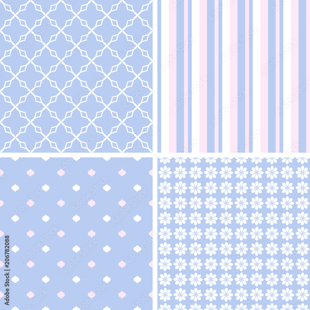 Retro different vector seamless patterns. Retro different vector seamless patterns.