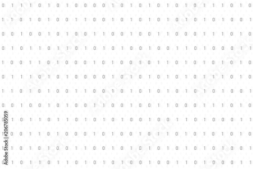 Binary code background in white and grey vector illustration