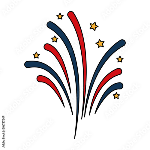 USA fireworks splash celebration vector illustration design