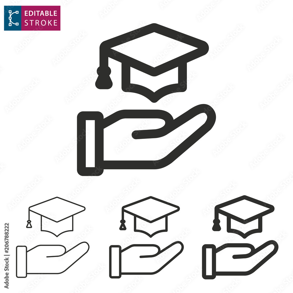 E-learning line icon. Editable stroke.