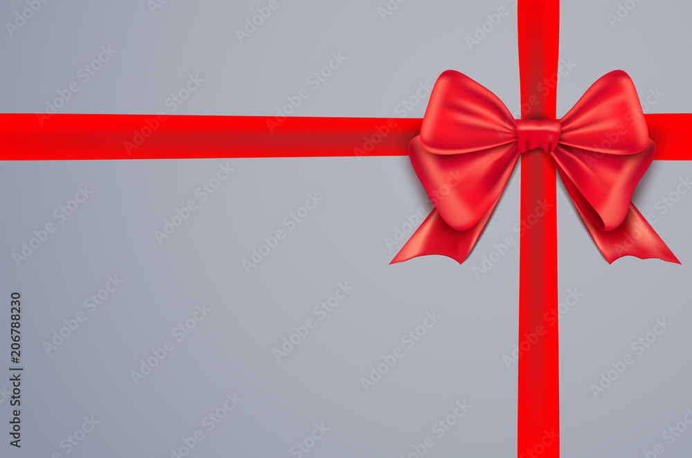 Red bow ribbon on white background. Red bow isolated gift decoration design for holiday Red bow ribbon on white background. Red bow isolated gift decoration design for holiday