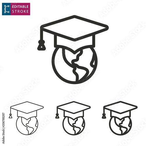 E-learning line icon. Editable stroke.
