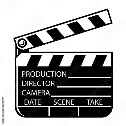 Vintage monochrome movie clapperboard concept