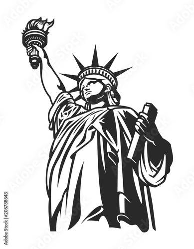 Monochrome American Statue of Liberty concept