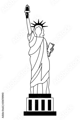 statue of liberty monument national symbol vector illustration