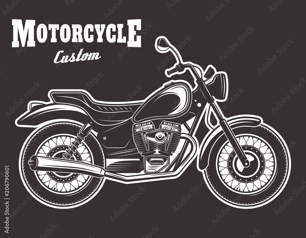 Motorcycle vector illustration on dark background Motorcycle vector illustration on dark background