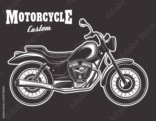Motorcycle vector illustration on dark background