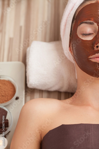 Chocolate Luxury Spa. Facial Mask. Homemade chocolate mask. Spa treatments.