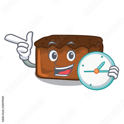 With clock brownies character cartoon style