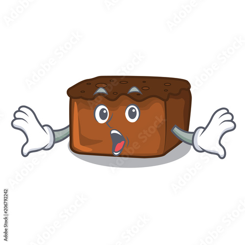 Surprised brownies mascot cartoon style