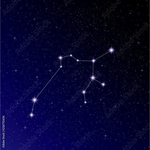 Night sky,Sagittarius in night sky,Silent night,Dark blue background.