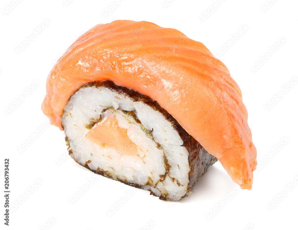 Sushi with red fish isolated on white background Sushi with red fish isolated on white background