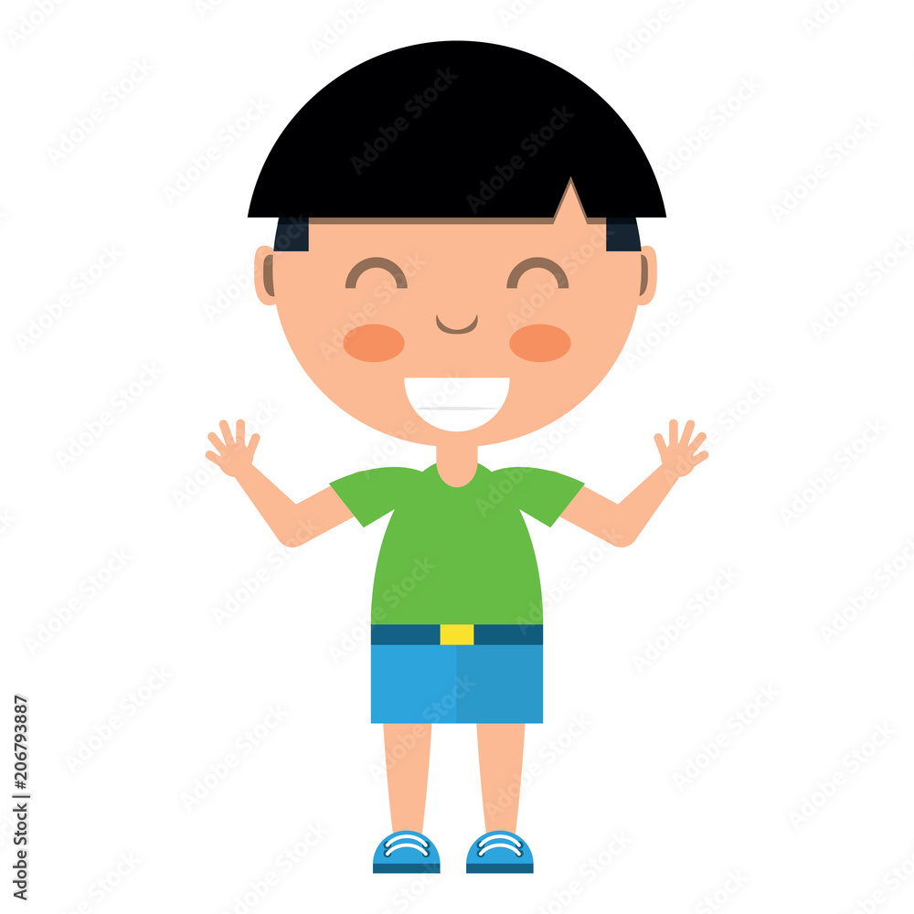 cartoon cute boy icon over white background, colorful design. vector illustration
