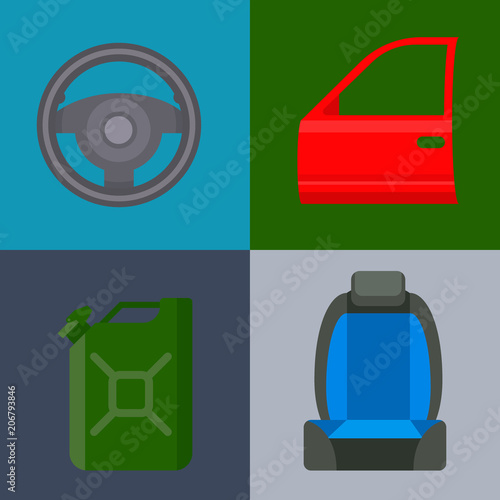 Car vector parts auto repair service vehicle mechanic repair of machines and equipment motocar illustration photo