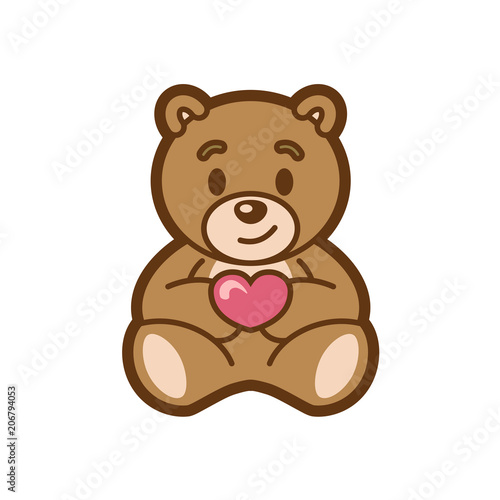 Teddy Love Mascot Design Vector