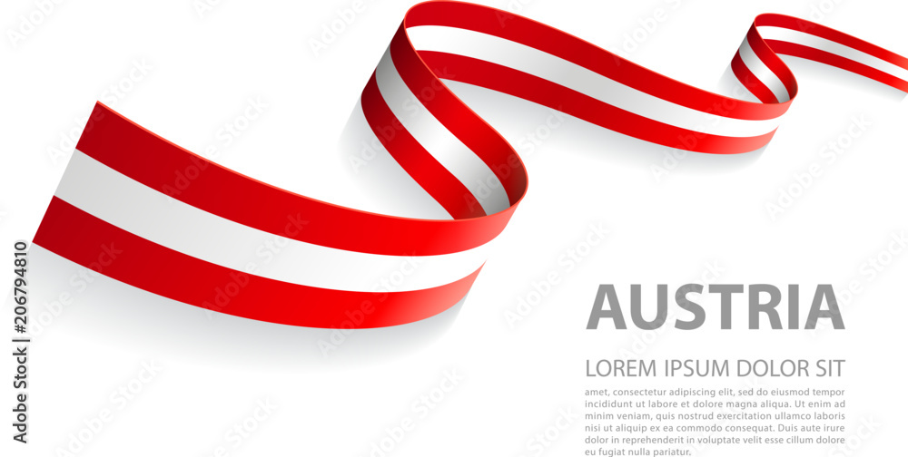 Vector Banner with Austrian Flag colors - obrazy, fototapety, plakaty 