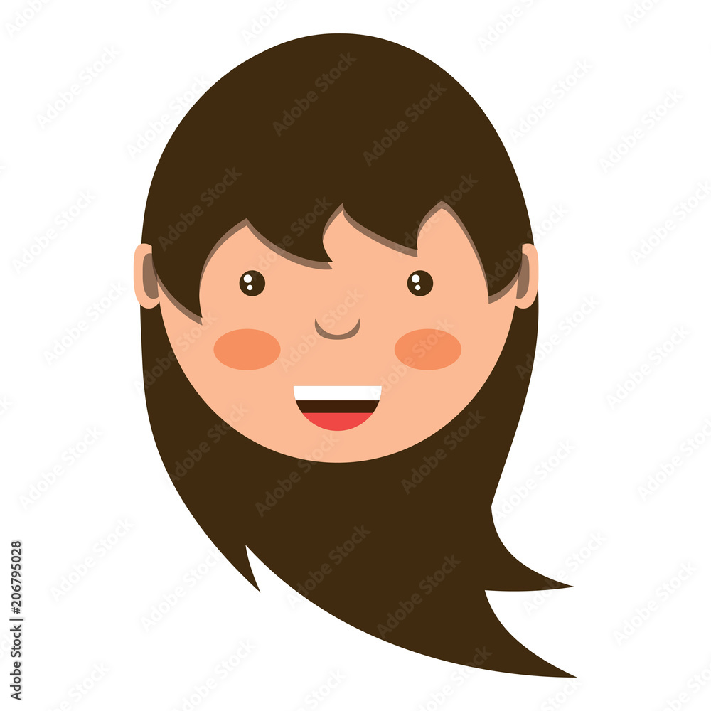 cartoon girl with long hair over white background, vector illustration cartoon girl with long hair over white background, vector illustration