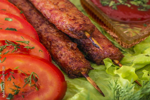 barbecue vegetables Lulya kebab