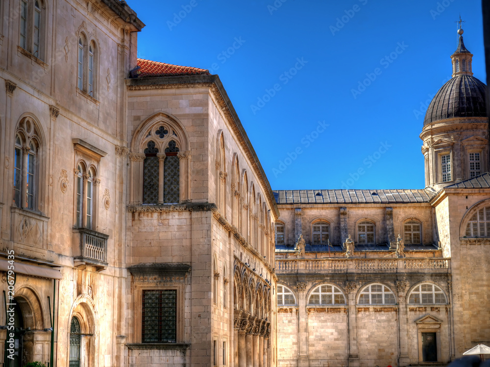 Vue sur le Palais du Recteur, vieille ville de Dubrovnik, Croatie