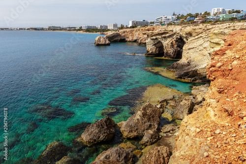 View of a rocky coast in the morning