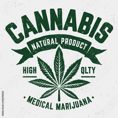 Cannabis Grunge Emblem
