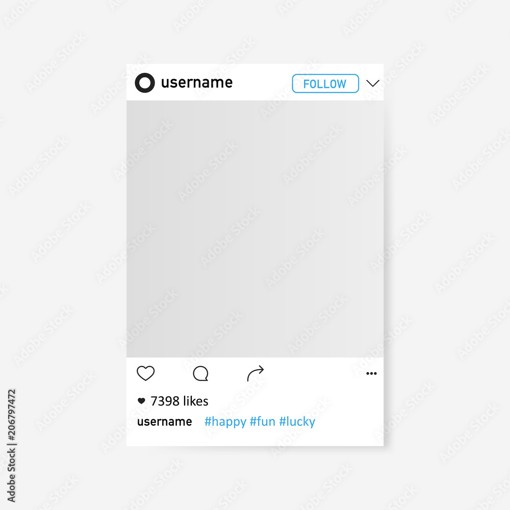 Social network photo frame. Illustration isolated on background. Graphic concept for your design - obrazy, fototapety, plakaty 