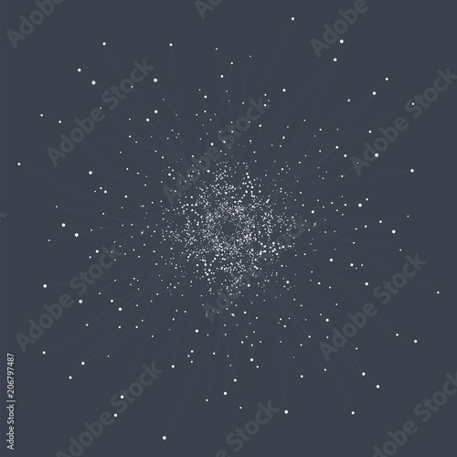 Abstract technology visualization. Background with connecting dots and lines. The concept illustration