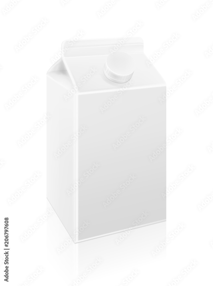 Milk blank carton box template. Illustration isolated on white background. Graphic concept for your design Milk blank carton box template. Illustration isolated on white background. Graphic concept for your design