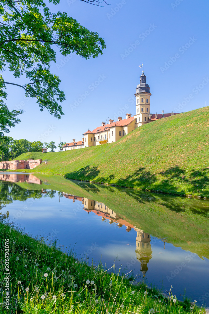 Nesvizh Castle in Belarus. Spring-2018