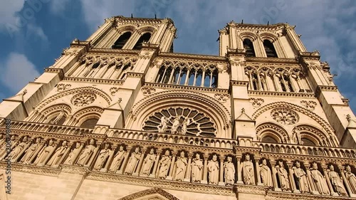 Notre Dame, Paris, evening, low angle