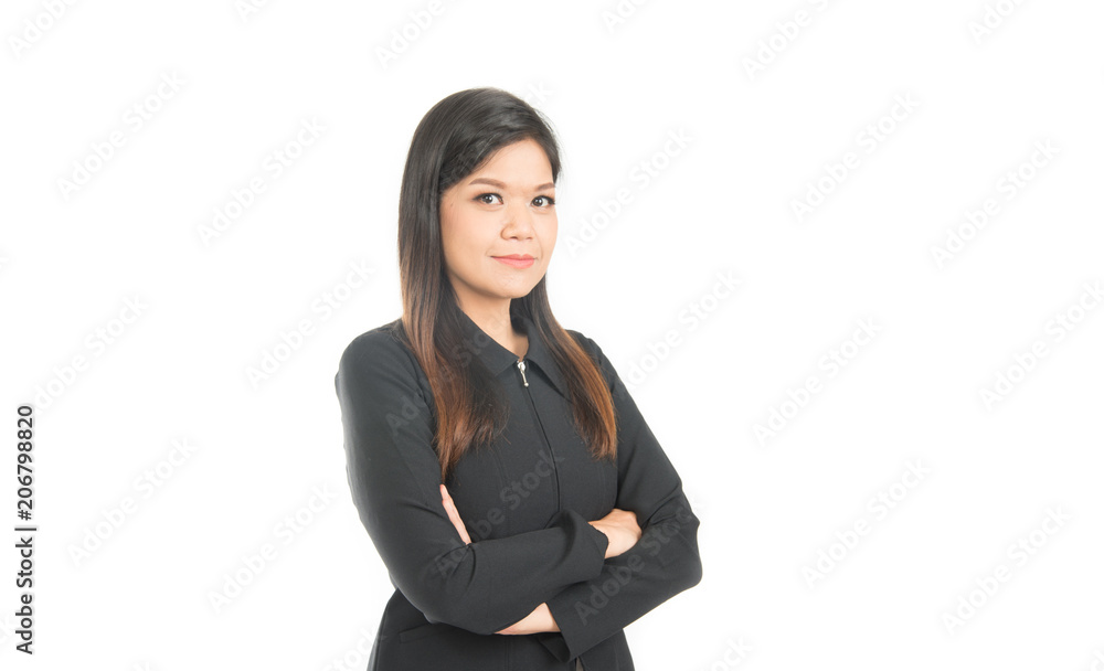 Portrait of Asian business working woman wear suit on white background Portrait of Asian business working woman wear suit on white background