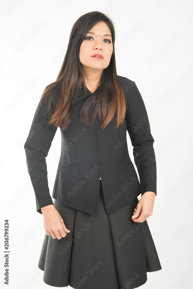 Working woman wear the difficult zip up her skirt Working woman wear the difficult zip up her skirt