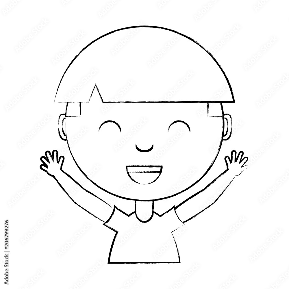 sketch of cute boy smiling over white background, vector illustration sketch of cute boy smiling over white background, vector illustration