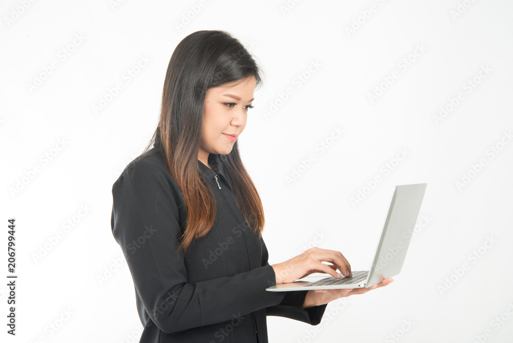Asian engineer woman working hard on notebook Asian engineer woman working hard on notebook
