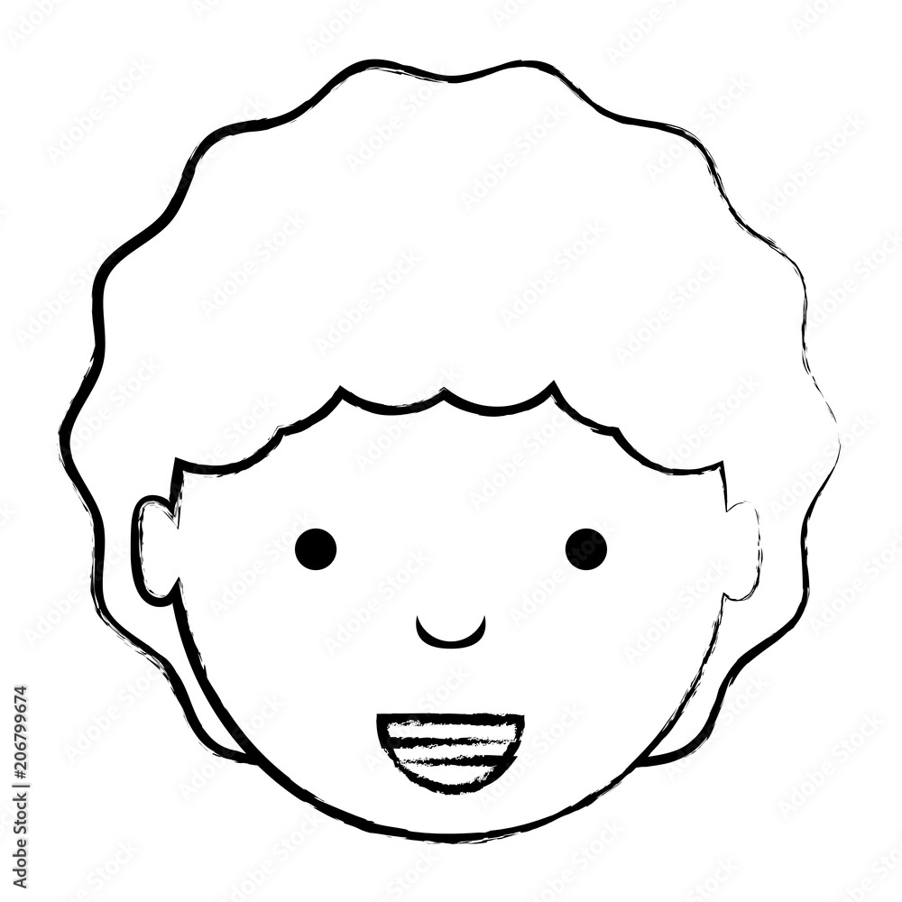cartoon happy girl face over white background, vector illustration cartoon happy girl face over white background, vector illustration