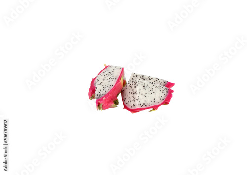 Dragon fruit parts multiple white