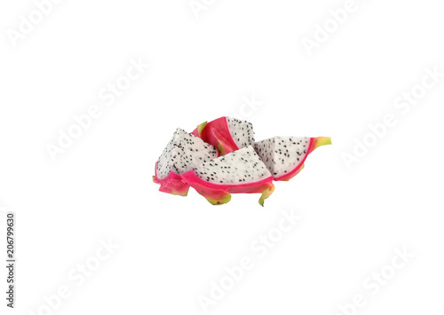 Dragon fruit parts multiple white